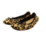 Me Too Women’s Brown & Black Leather Animal Print Halle Ballet Flats Size 9M