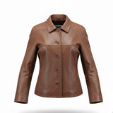 Wilsons Leather Womens Brown Genuine Leather Jacket Thinsulate Lining Sz M