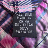 Covington Mens Purple Silk Plaid Necktie Classic Formal Dry Clean Only