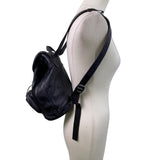Women’s Dark Blue Genuine Leather Adjustable Straps With Zipper Backpack Size S