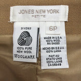 Jones New York Womens Camel Wool Skirt Petite Classic Design Size 6P
