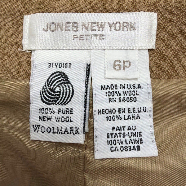 Jones New York Womens Camel Wool Skirt Petite Classic Design Size 6P