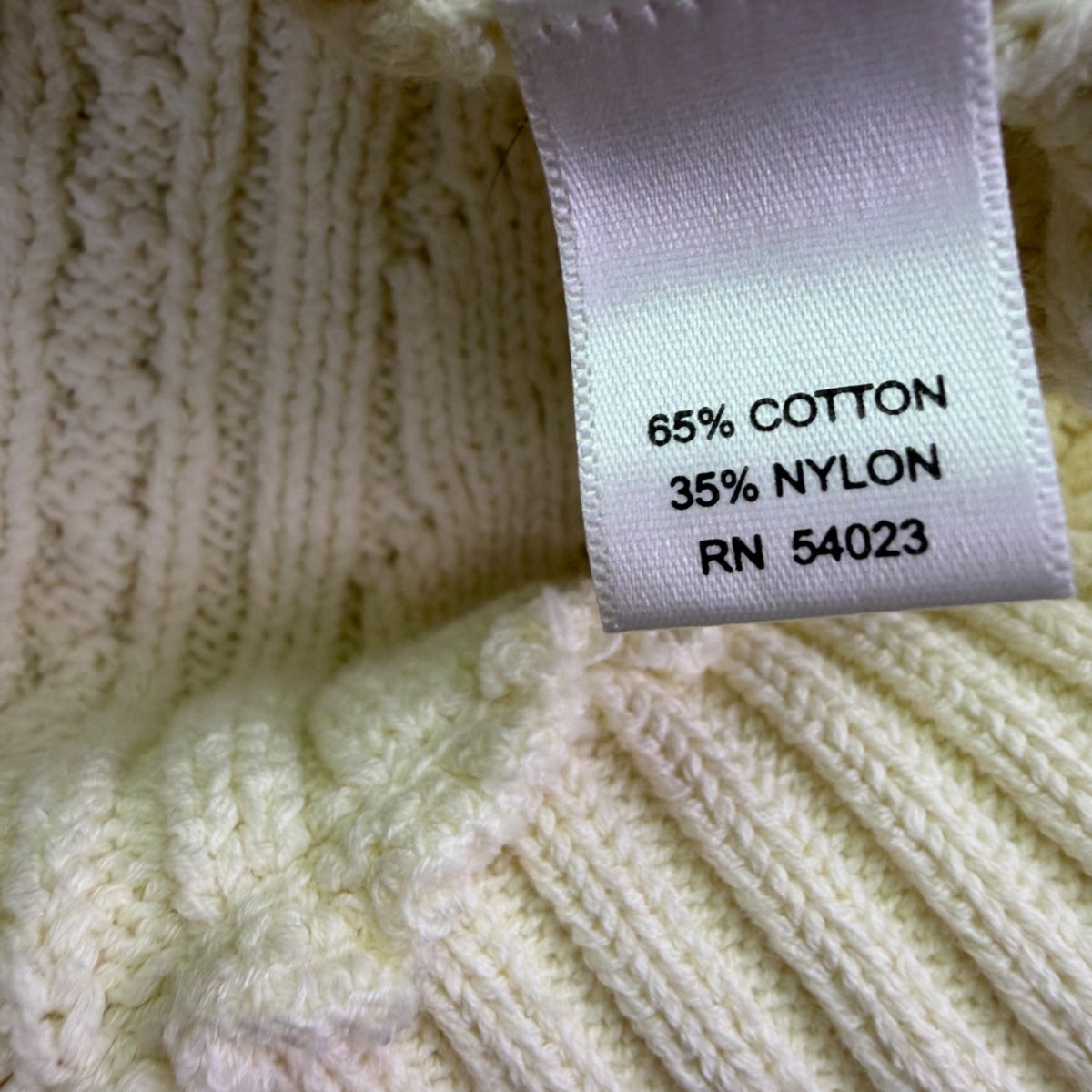 Banana Republic Womens Cream Cable Knit Sweater Soft Textured Design Size XL