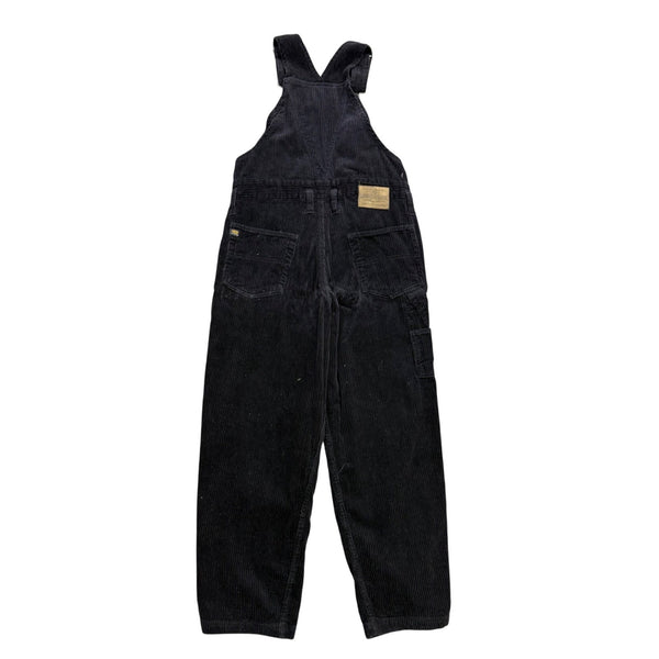 Unionbay Womens Black Corduroy Overalls Adjustable Straps Button Accents Size S