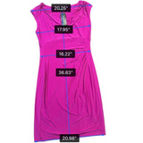 Lauren Ralph Lauren Womens Pink Cap Sleeve Drape Neckline Dress Size 14