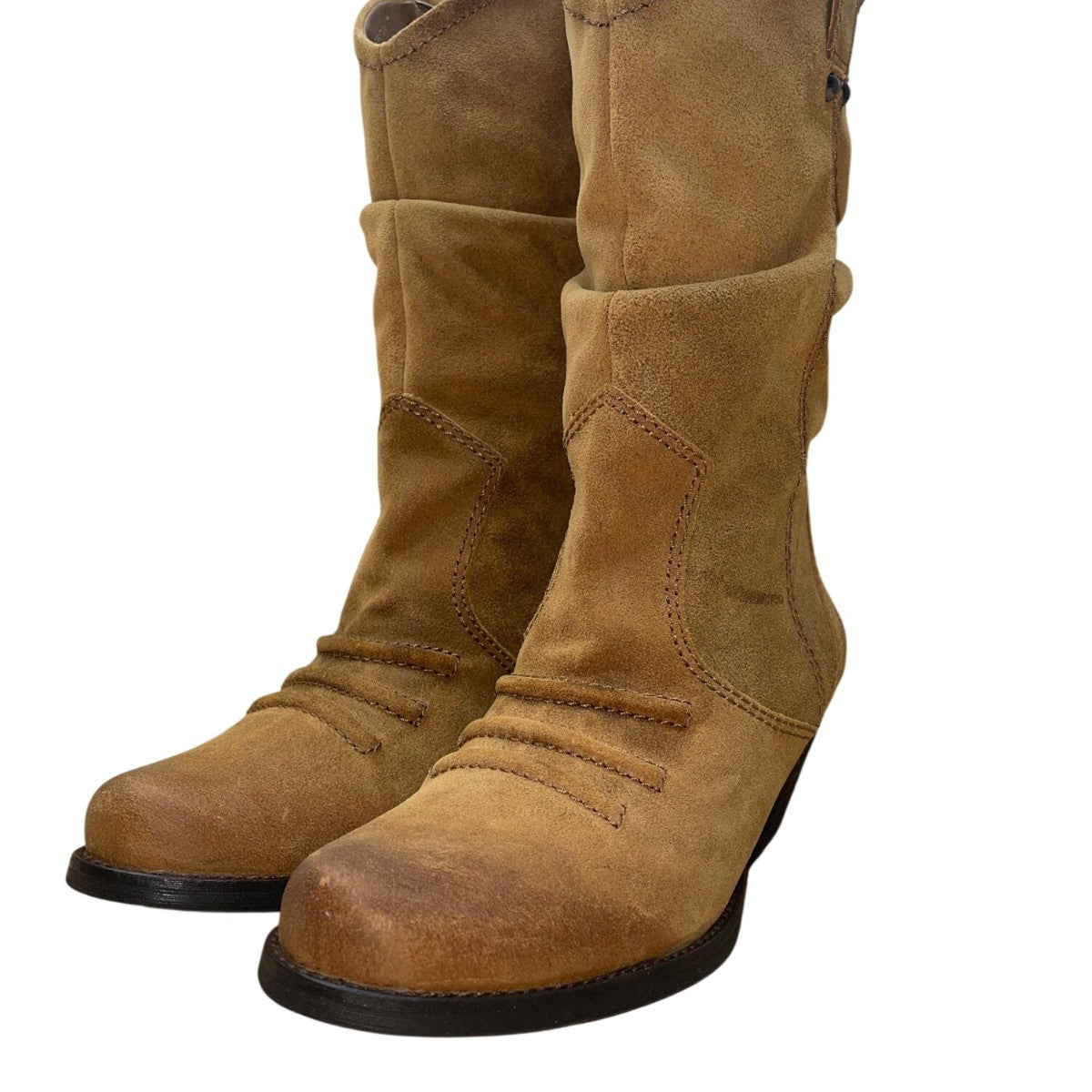 BCBGeneration Women’s Tobacco Waxy Split Leather Mid Top Western Boots Size 8.5M