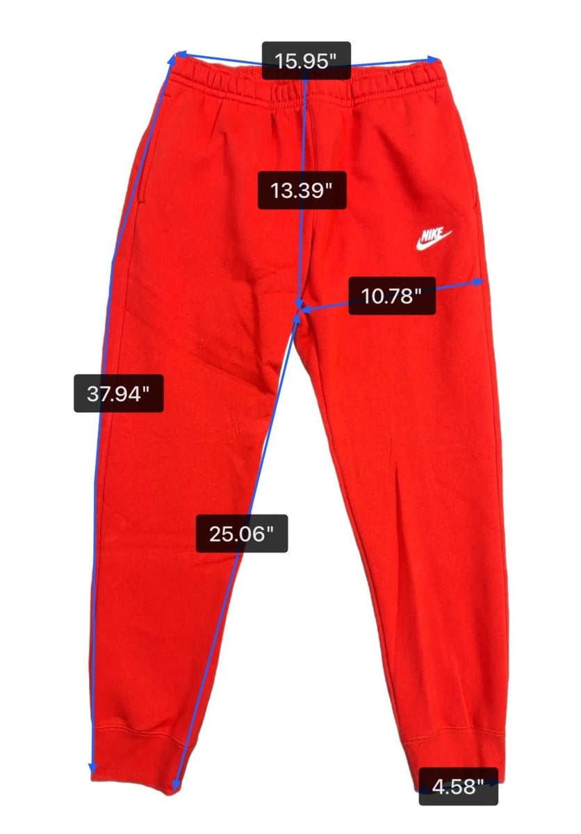 Nike Mens Red Fleece Joggers With Logo Comfortable Sweatpants Size L