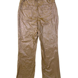 Lysse Womens Brown Polyurethane Faux Leather Pants Chic Stretch Flared Design Sz
