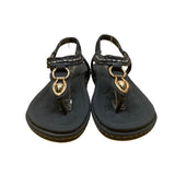 Siketu Women’s Blue Embellished T-Strap Flexible Sole Sandals Size 42