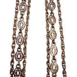 Monet Womens Gold Tone Metal Triple Strand Necklace Vintage Style