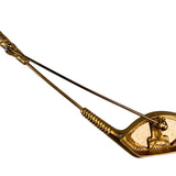 Vintage Fore Gold Tone Novelty Golf Club Shaped Lapel Pin Collectible Accessory