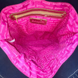 Betseyville Women’s Black Canvas & Gold-Toned Blingin Lips Rhinestone Tote Bag