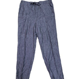 Westport Black Mens Blue Linen Drawstring Casual Pants Relaxed Fit Size XLT