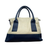 Kate Spade Women’s Ivory & Navy Leather Tassel Zipper Closure Tote Bag