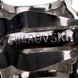 Swarovski Womens Silver Tone Crystal Pave Clip-On Earrings Polished Vintage Styl