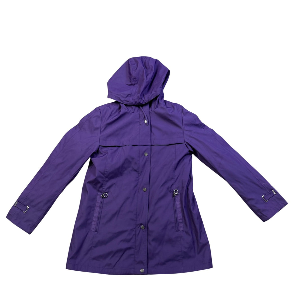 Weatherproof Womens Purple Polyester Rain Jacket With Hood Size M