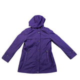 Weatherproof Womens Purple Polyester Rain Jacket With Hood Size M