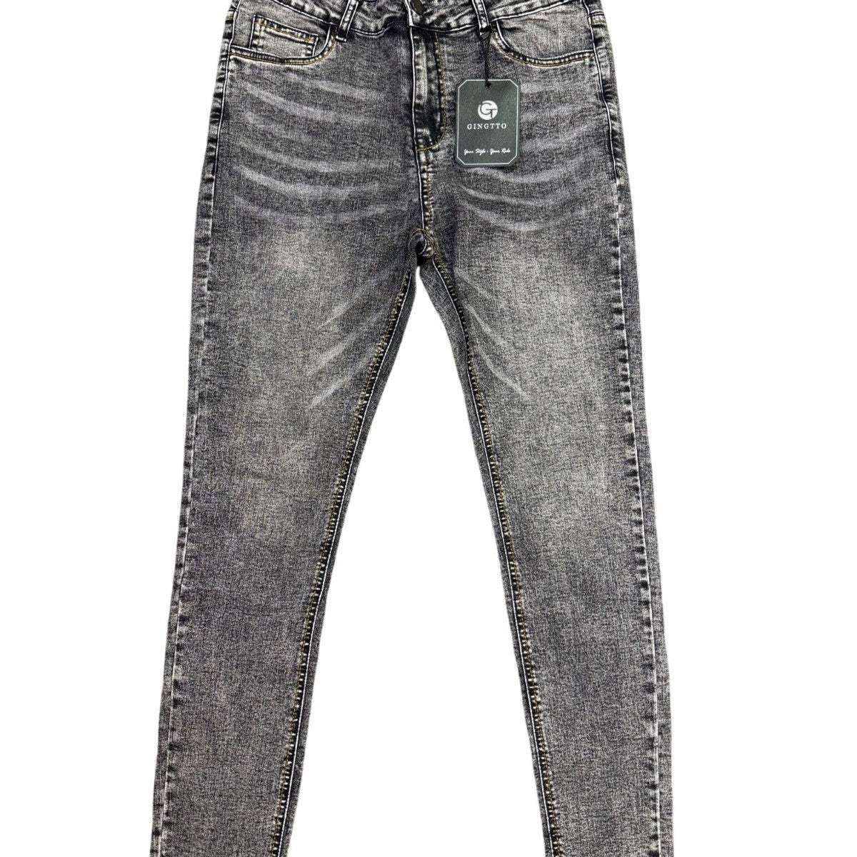 Gingtto Mens Gray Stretch Denim Skinny Fit Jeans Stylish Waist Size 32