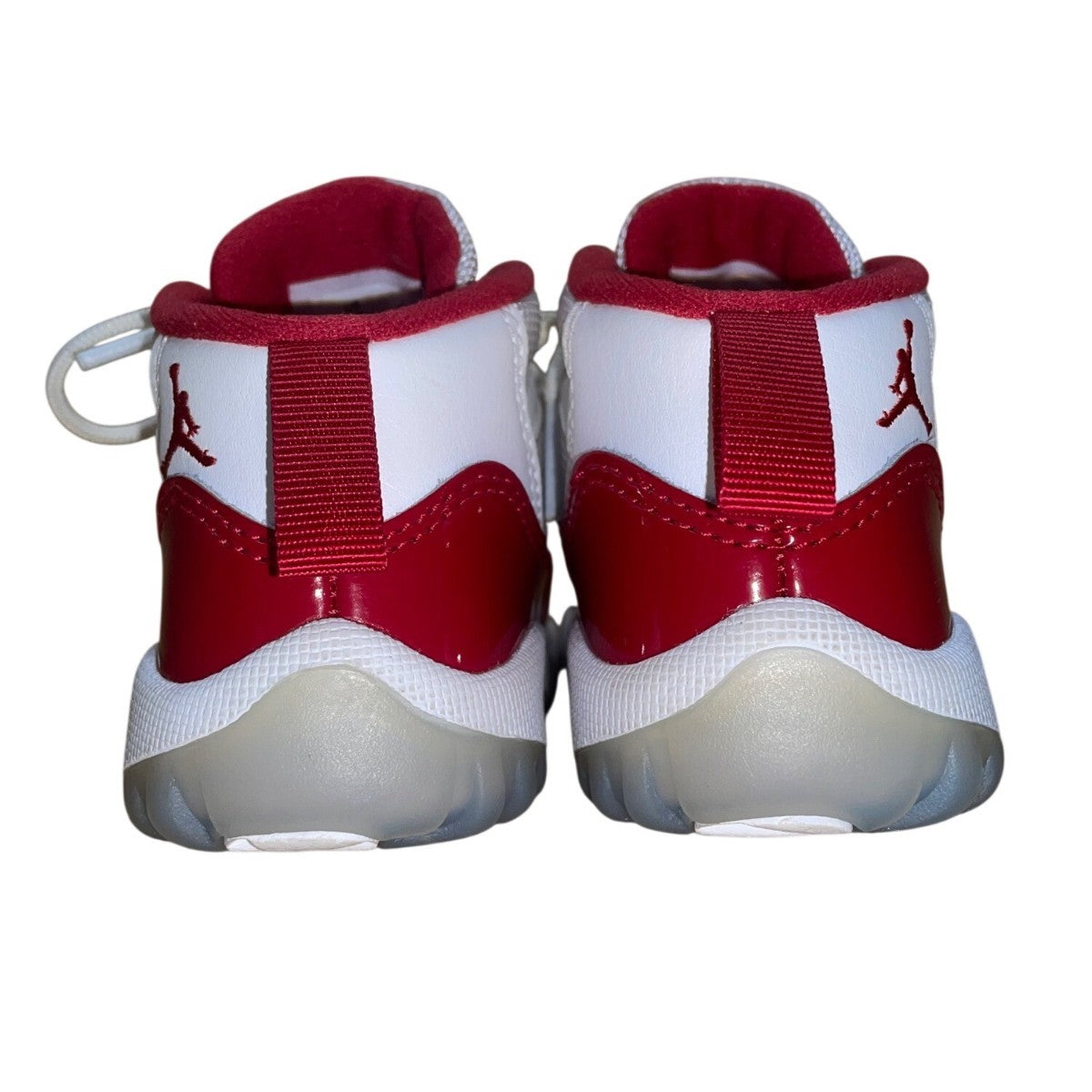 Air Jordan Kids White & Red Patent Leather High-Top Retro 11 Crib Shoes Size 5C