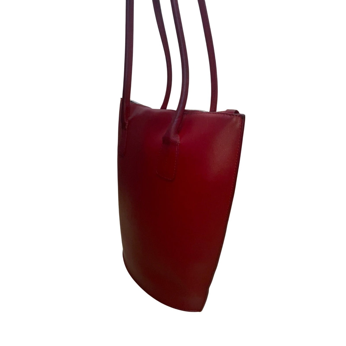Furla Italy Women’s Red Leather Classic Design Dual Shoulder Straps Tote Bag