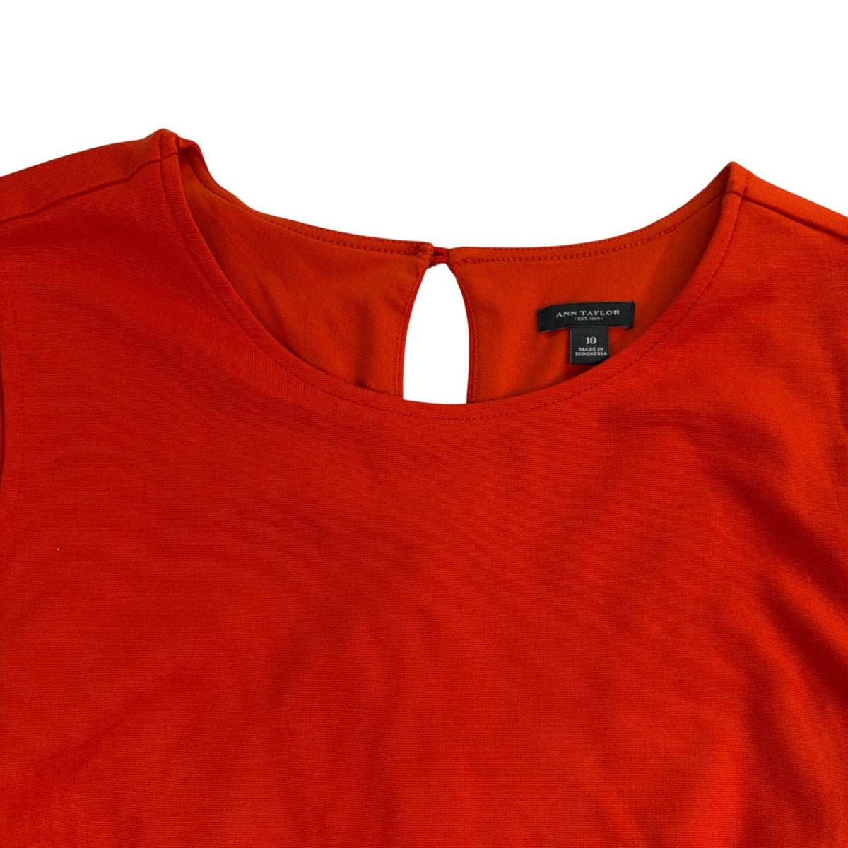 Ann Taylor Womens Red Polyester & Spandex Sleeveless Sheath Midi Dress Size 10