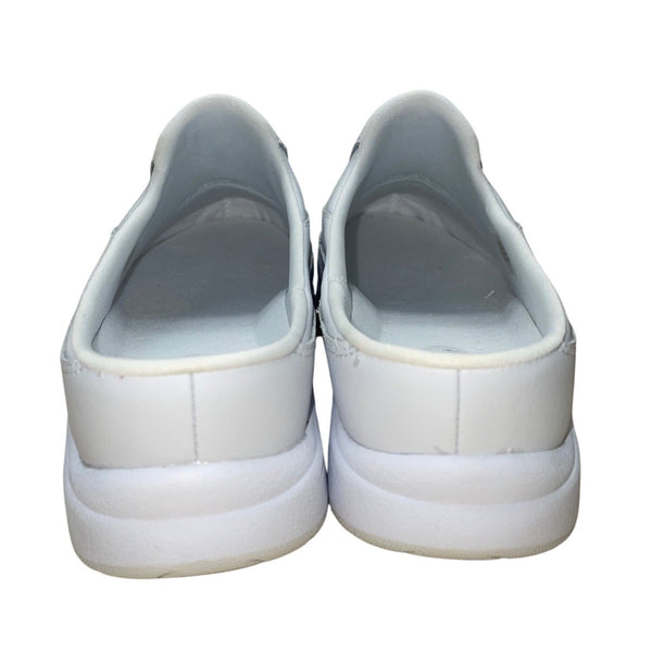 Easy Spirit Women’s White Leather Tourguide Slip-On Mules Shoes Size 11M