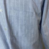 Manhattan Men's Blue and White Striped Long Sleeve Button Down Shirt Sz 32-33