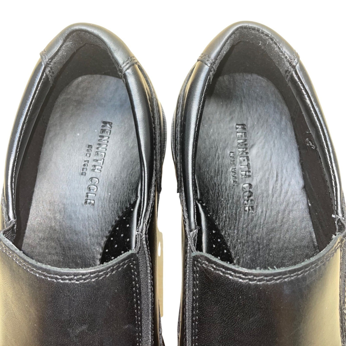 Kenneth Cole Men’s Black Leather Comfortable Slip-On Dress Shoes Size 10