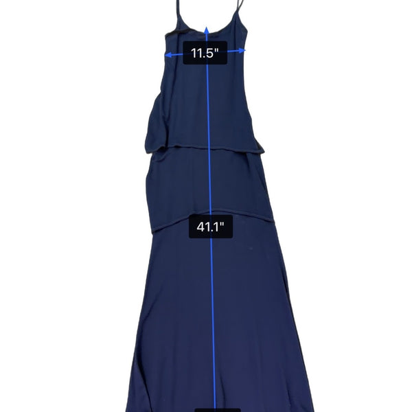 Frivole Womens Navy Two-Piece Set With Long-Sleeve Jacket & Maxi Dress Size 6