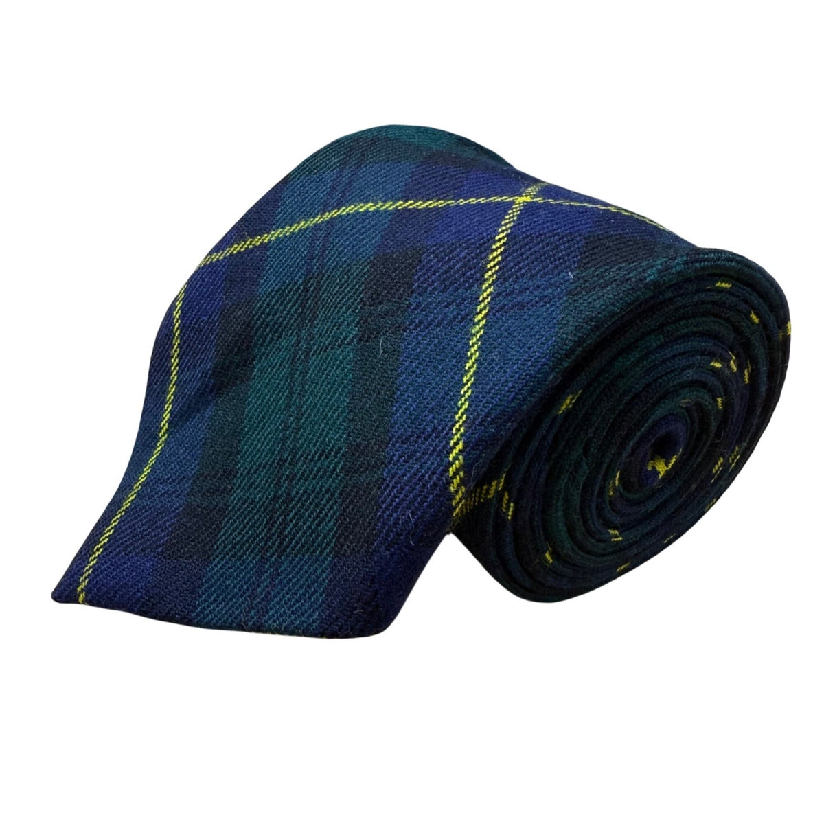 Kinloch Anderson Mens Blue & Yellow Wool Tartan Pattern Tie