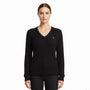 Lauren Ralph Lauren Womens Black Cotton Cable Knit V-Neck Sweater Sz XL