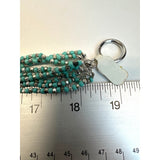 Vtg Multi-Strand Mint Green and Silver Tone Lucite / Metal Beads Necklace - 19in