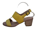Caslon Women’s Yellow Leather Adjustable Strap Block Heel Sandals Size 7.5M
