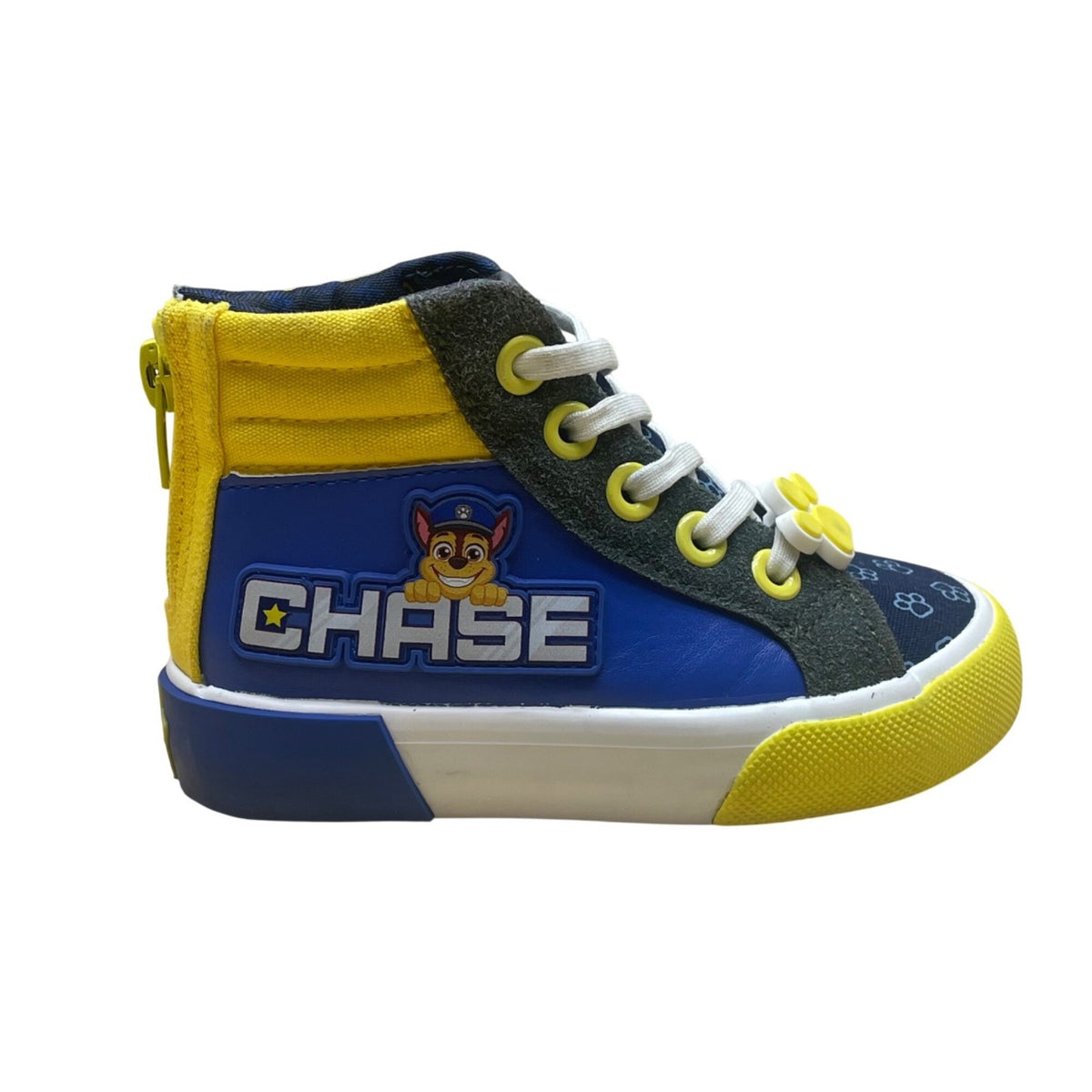 Paw Patrol Kids Yellow/Blue/Red Canvas Zip Up Closure High Top Sneakers Size 7