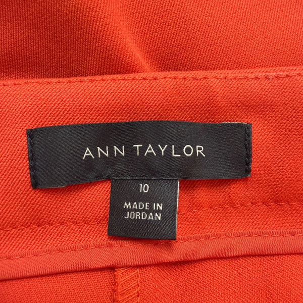 Ann Taylor Women’s Red Polyester Blend Slim Fit Side-Zip Pants Size 10