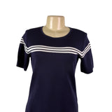 Exclusively Misook Womens Navy Acrylic Two-Piece Knit Top & Skirt Set Size XS P