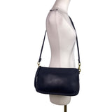 Coach Women’s Black Leather Detachable Strap Classic Crossbody Shoulder Bag