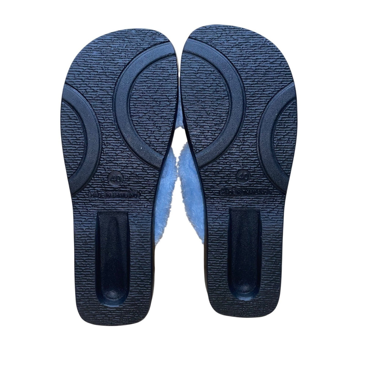 Aerothotic Women’s Blue Fluffy Orthotic Slip-On Slide Sandals Size 10US