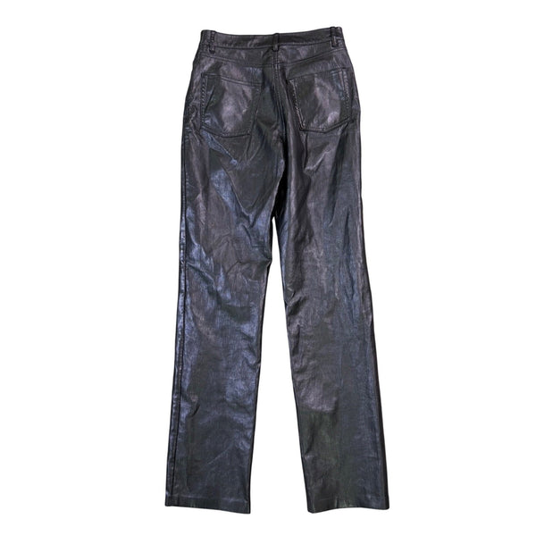 Wilfred Womens Black Faux Leather Straight Leg Pants Size 2