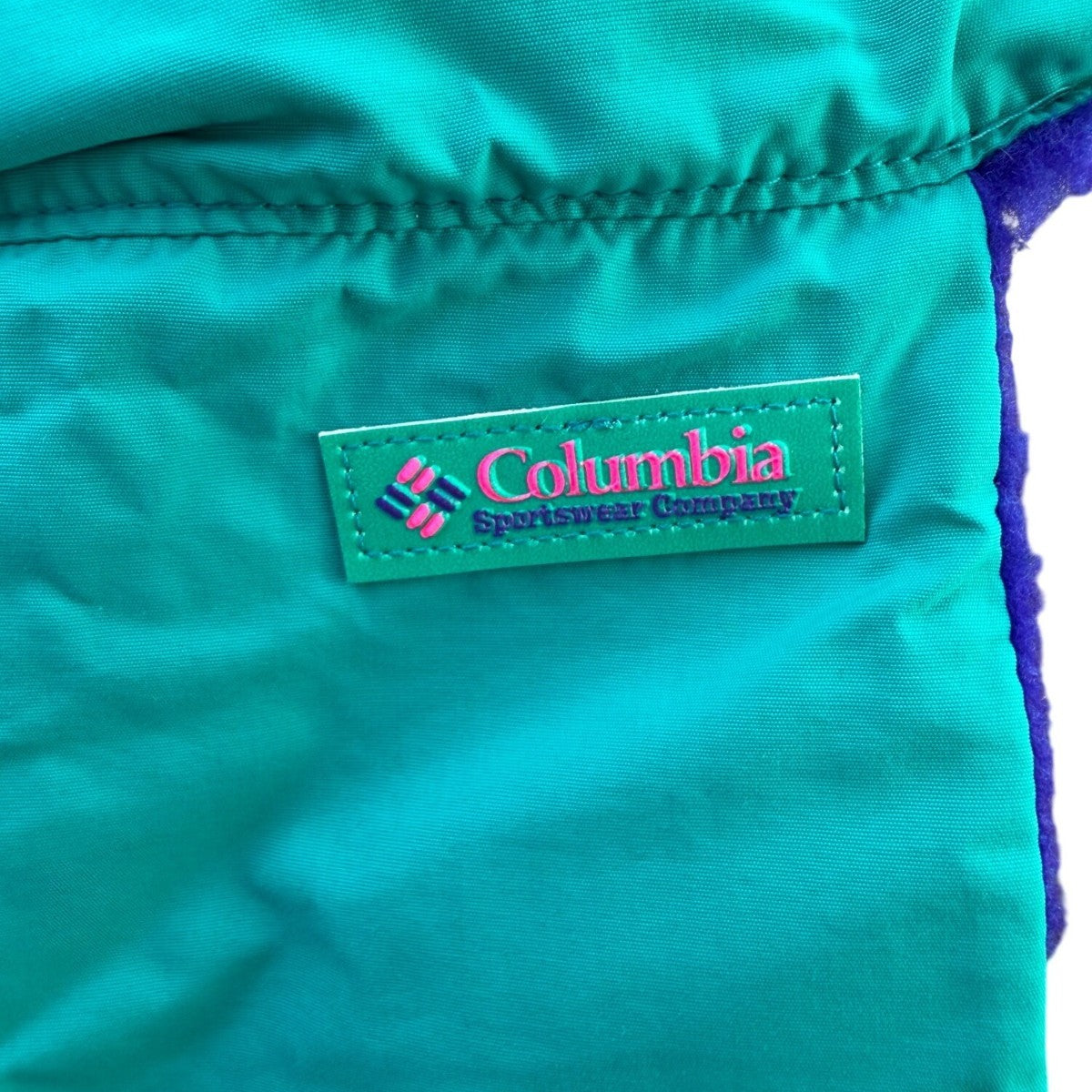 Columbia Mens Purple/Teal Shearling-Lined Winter Trapper Hat Fold-Up Earflaps