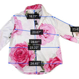 Fashion Nova Womens White Floral Roses Button-Up Shirt Size XL