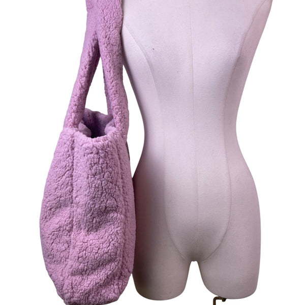 32 Degrees Women’s Mauve Sherpa Tote Bag Soft & Warm With Handles One Size