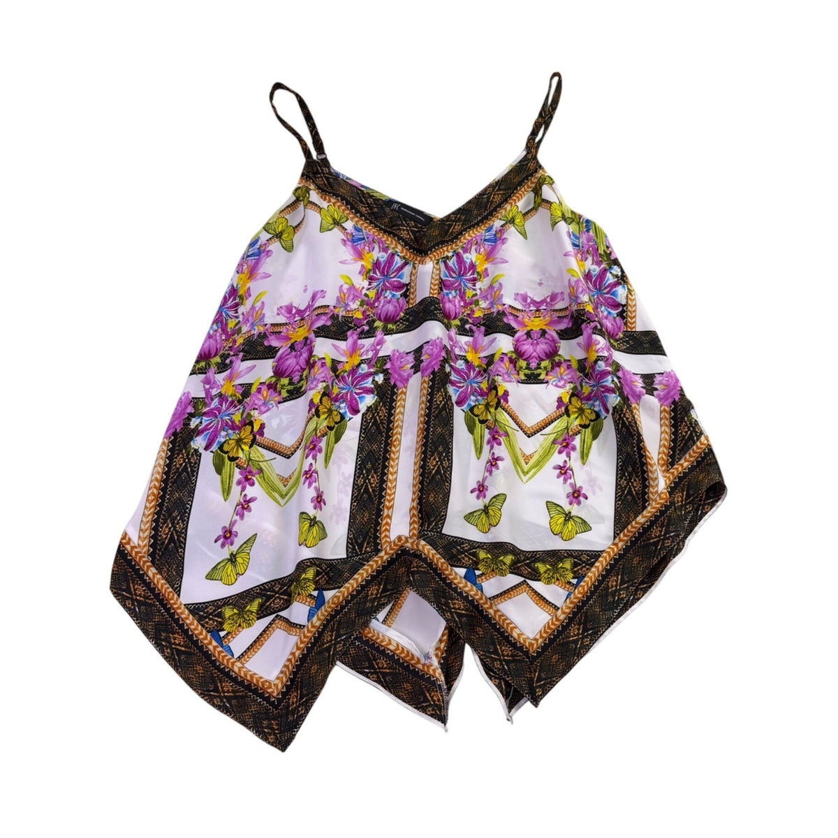 INC Womens Multicolor Sleeveless Handkerchief Hem Tank Top Size L