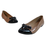 Scamboo Women's Tan Brown Black Rhinestone Flat Shoes Sz 35 - EUC