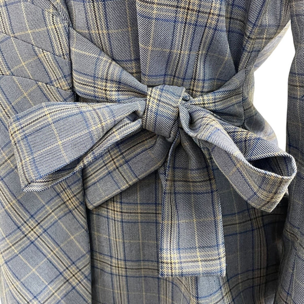 SOHO by Stephanie Horne Women's Blue and Gray Plaid Blazer Sz S