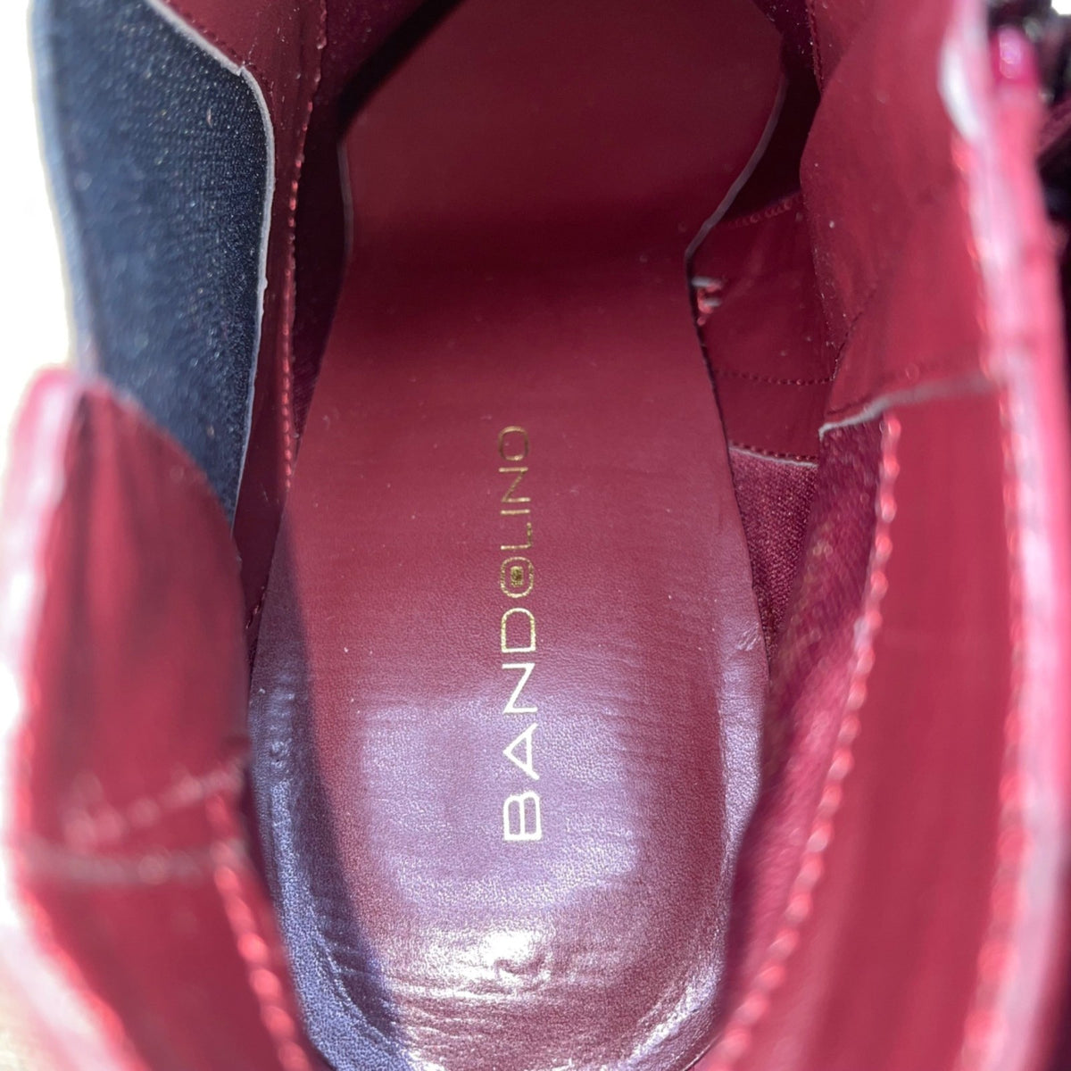 Bandolino Women’s Burgundy Suede Elastic Panel Zipper Closure Ankle Booties Sz 9