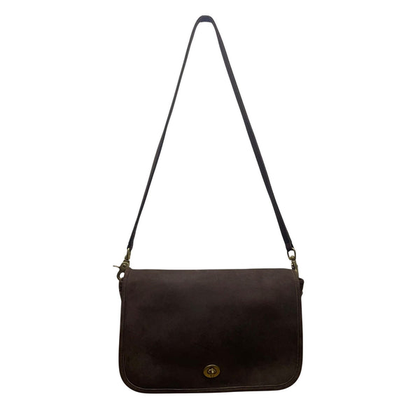 Vintage Coach Women’s Brown Leather With Twist Lock Closure Shoulder Bag