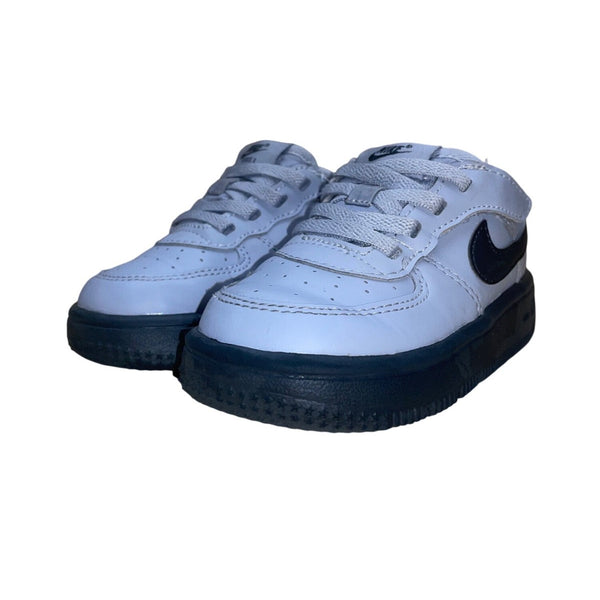 Nike Kids Toddler Wolf Gray & Black Air Force 1 Low Top Sneakers Size 7C