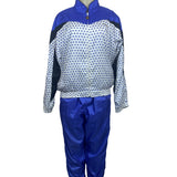 Ellesse Womens Blue Polka Dot Tracksuit Set Nylon Polyester Cotton Size 3