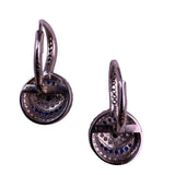 Sterling Silver Womens Silver Tone Evil Eye Earrings Synthetic Blue Sapphires